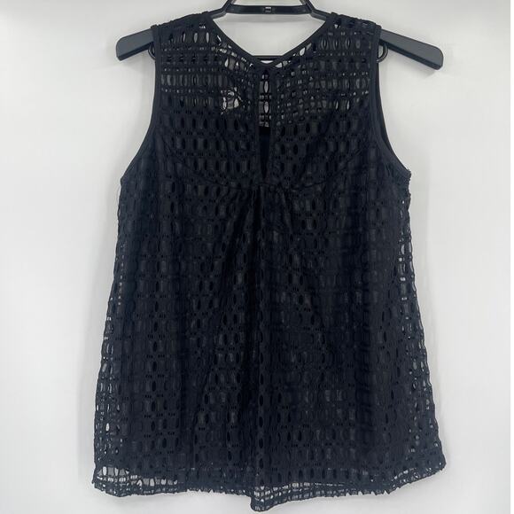 Shannon Ford NY Crochet Lace Womens Top Sz XL Boho Goth Witchy Whimsigoth Black - Picture 6 of 10